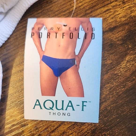 Perry Ellis Aqua-F Blue Thong - Picture 2 of 5